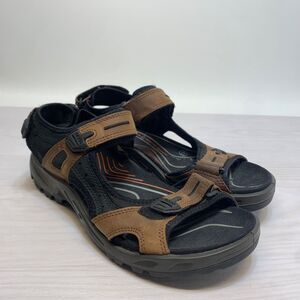 Ecco Sandals Yucatan Offroad Men Athletic Hiking Brown Black Sz US 9 EU 43